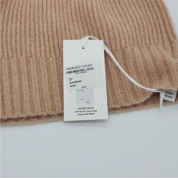 Nordstrom Cashmere knit Beanie in Beige NWT - Picture 10 of 11